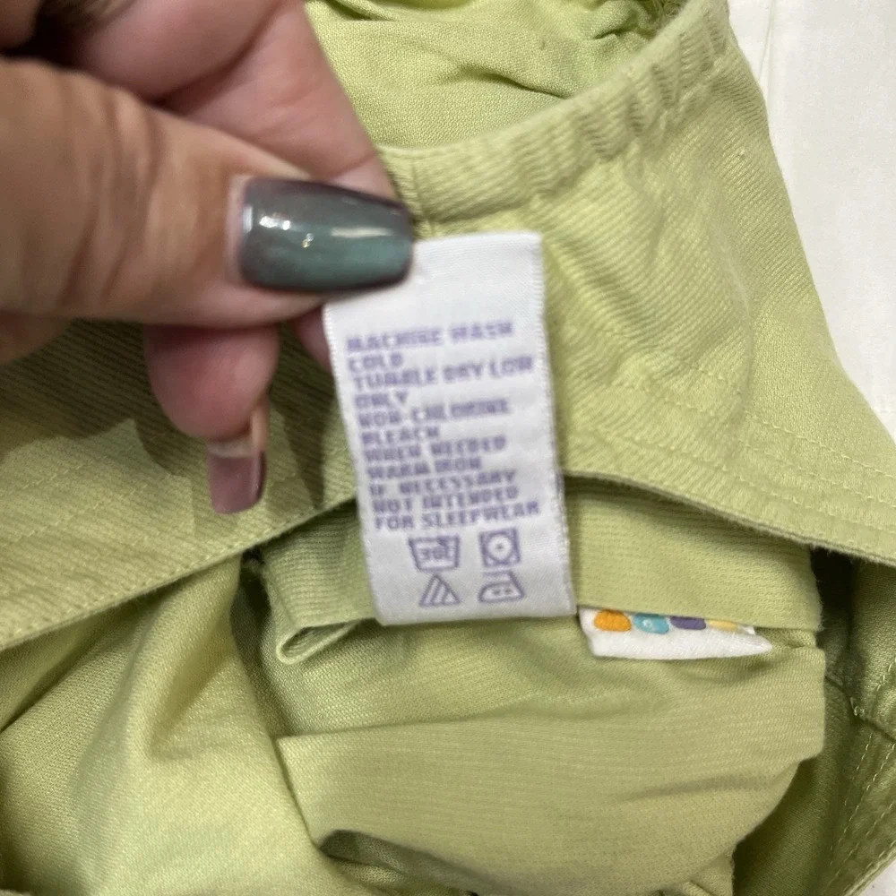 Vintage Gymboree Jumper Dress Green Codury Floral Emboridered S 3Y 3PC Blouse